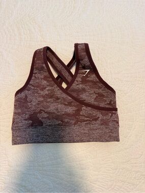Gymshark Maroon Cross-Back Seamless Sports Bra